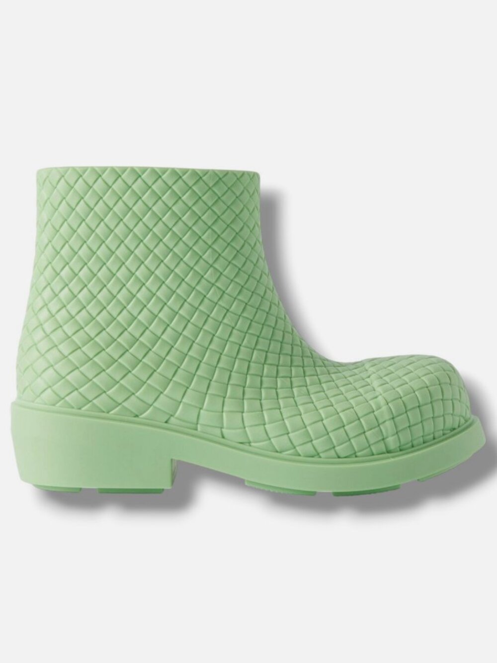 Bottega Veneta Women's Green Pudding Woven Rubber Boots Size 11E